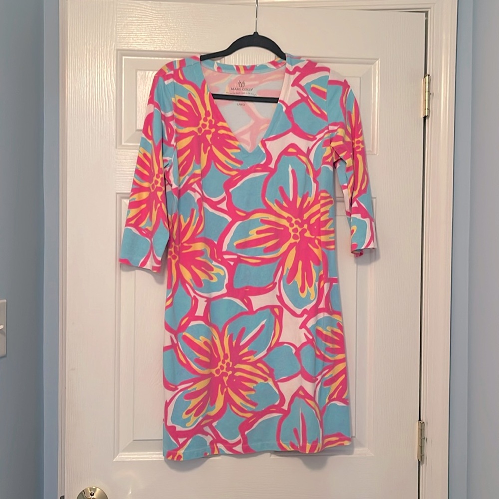 Mahi Gold cotton long sleeve dress